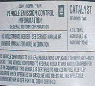 Picture of emission label