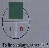 Picture of finding voltage with ohms law