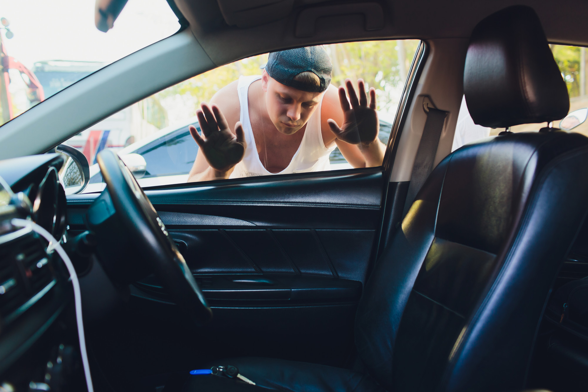 man locked out of his car