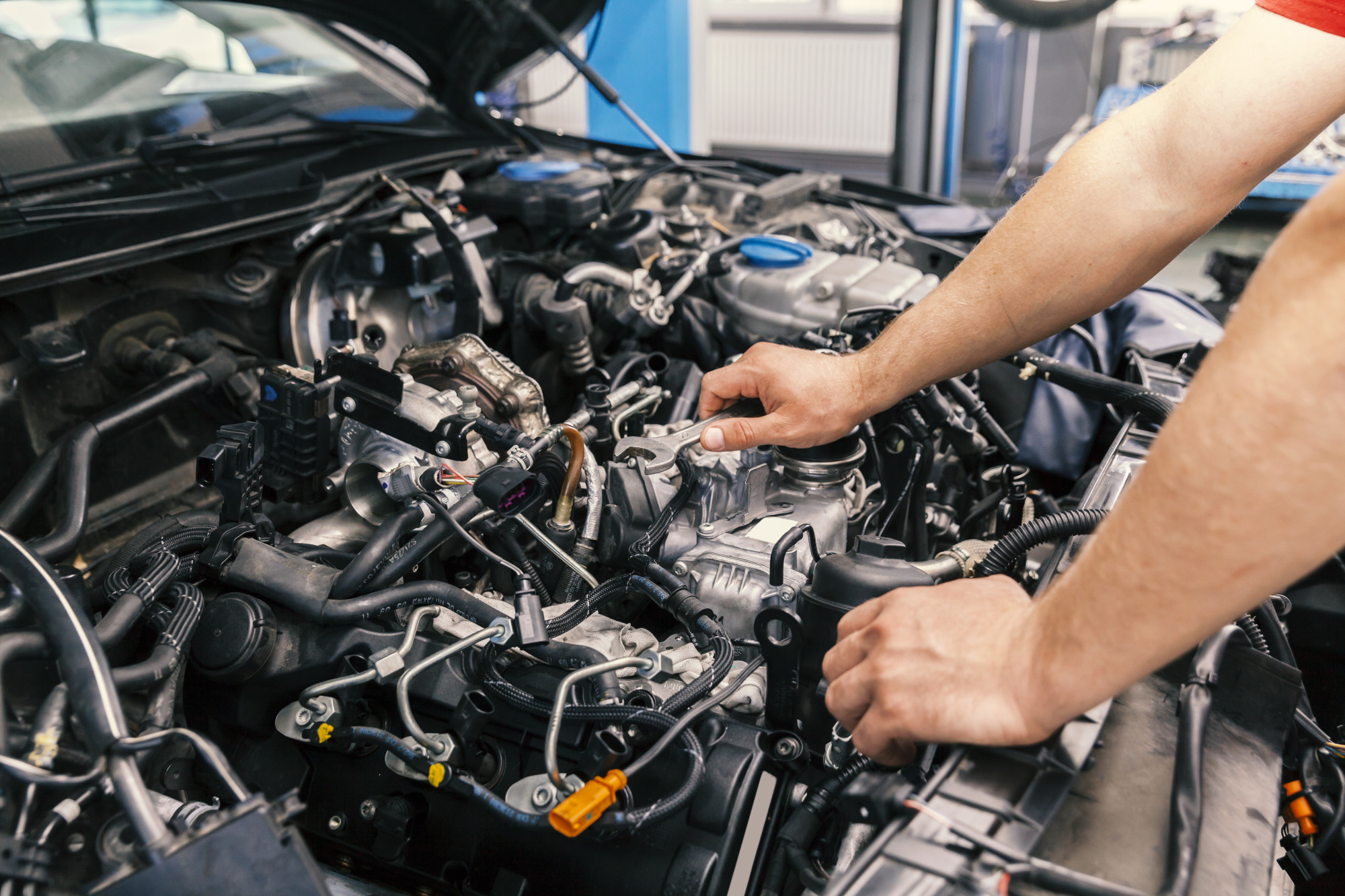 Mechanic Fixing Car